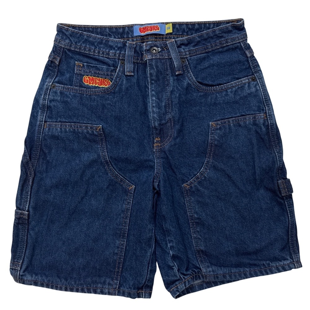 Empyre Loose Fit Carpenter Denim Shorts Indigo Blue Mens 28 Skater Streetwear